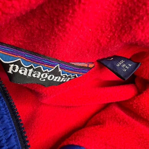 vintage patagonia 90s snap-t full zip jacket pants set blue red fleece usa - Picture 15 of 15